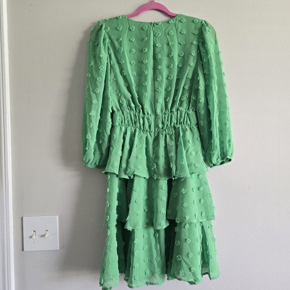 Versona Green Floral Textured Dress S - Picture 6 of 8